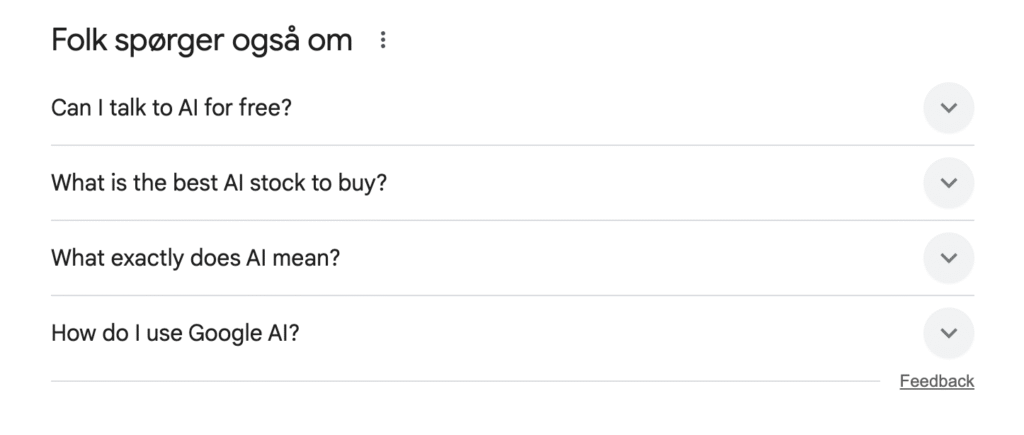 ai google relaterede søgninger