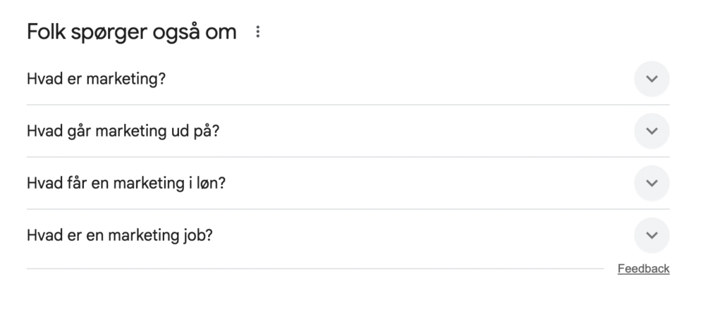 marketing google relaterede søgninger