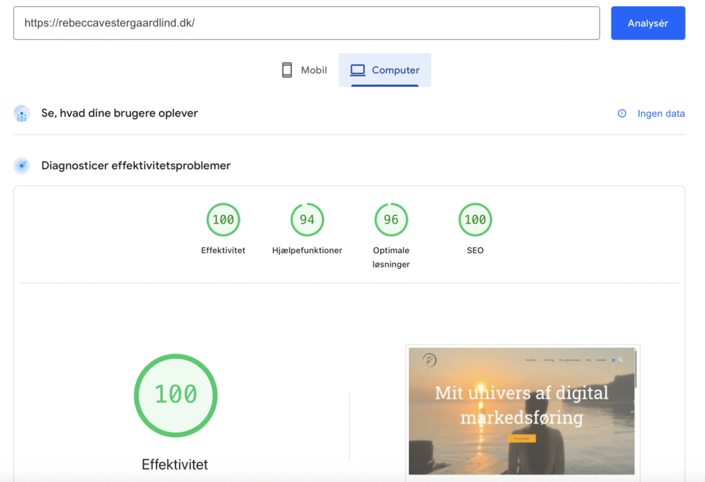 hastighed webside